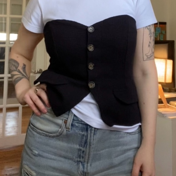 NWT Anthropologie Black Corset Top - Picture 5 of 5